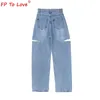 Женские дизайнерские джинсы Джинсовые брюки весенняя осенняя уличная стиль разорванные пореза