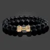 Strands calda naturale pietra naturale Dumbbell Bracciale in perline Bracciale nero Onyx perline fitness fit life preghiera braccialetti braccialetti per bilancieri