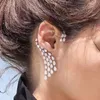 HIBRIDE Luxury Design Clear Cubic Zircon Water Drop Ear Cuff Women Clip Earrings Single Piece E407 240423
