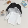 T-shirts Toddler Baby Girls Boys Sweatshirts Autumn Long Sleeve Crewneck Solid Color Pullover Fall Tops Baby T-Shirt ClothingL2404