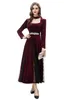 Casual Dresses Vintage Velvet Dress for Women 2024 Fall Winter French Style Elegant Halter Långärmad polka Dot Slimming Ankel längd