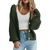 Women's Knits Women Button-up Cardigan Loose Fit Stylish Chunky Knit Fall/winter Open Front Sweater For Modern