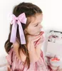 Niños Satin Ribbon Bows Clips para el cabello Sweet Girl Bow Bouts Barrettes Boutique Boutique Fiesta de cumpleaños de niños Accesorios Z7876