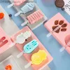 Glassverktyg Silikon Ice Cream Mold Cube Tray Popsicle Bucket DIY Mold dessert glassform med popsicles Q240425