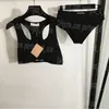 Lettre femme soutien-gorge brèves set sous-vêtements de luxe de luxe concepteur sportif débardeur bref lingerie de survêtement de survêtement sans manches sexy