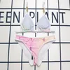 Bikini féminin Bikini Bikini Designer Swimsuit Swimsuit Polyester Lettre Mid-Waist Holiday Party Place Sexy Bikini Swimsuit