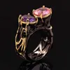 Band Rings Vintage Italian Jewelry Exaggerated 925 Sterling Silver Wedding for Women Retro Amethyst Cocktail African H240425