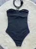 Damskie stroje kąpielowe Czarne kwiaty 3D One Piece Swimsuit Monokini dla kobiet Sexy Off Ramper Dust Out Bathing Suit