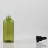 Les bouteilles de rangement vendent des contenants d'huiles en verre de 100 cm3 avec bouteille en gros de gouttes en plastique en plastique 100 ml