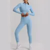 AL-184 Women Yoga Outfit New Long Sleeve Shirts + Pants Set Gym Ladies Womens Two-piece Suit