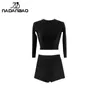 Swim Wear Nadanbao Black Slim surfino surfini surfini surfini da spiaggia sexy Sumpper Bodysuit Swim costumi da bagno femmina Survi da bagno a maniche lunghe estate 240423