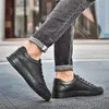 Casual Shoes Men Genuine Leather Dress Business Black Flats Oxfords Comfortable Footwear Fashion Sneakers