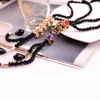 Pendants 2024 FASHION! 1/Pc Rhinestone Charm Pendant Long Black Chain Jewelry Gift Women's Dress Sweater Necklace