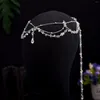 ヘアクリップチェーンヘッドピースキャップヘッドドレス額装飾女性のためのアンティークハンフタッセルアクセサリー