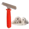 Hundkläder Dematting Comb for Dogs and Cats Tool Pet Detangler Diy Cat Grooming Rake Brush (Red)