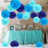 Flores decorativas de 15/20 cm Papel artificial Pompom Pomunes Pomm Pomm Balls para la fiesta de bodas Decoración de automóviles DIY Craft