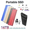 Caixas portáteis de alta velocidade disco rígido SSD 1TB 2TB 4TB Estado sólido externo DISCA DE USB 3.0 TIPO DE 16TB DISCOS HUDENTES PARA XIAOMI PARA LAPTOPS