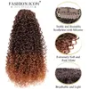 Clip sintético en cabello Cabeza completa Long 26140g Piezas falsas de rizado afro Kinky Clipon Blacke Brown Batina para mujeres 240410