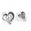 Декоративные фигурки 5pc лазерная любовь Heart 3D Вращение с двумя отверстиями металлическая подвеска