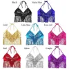 6q9o Stage Wear Belly Dance Fringe Top Top Nightclub Performance Halter Bra Dance Wear D240425