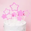 Party Supplies 16st Chroma Star Cake Topper ihålig rosa bröllopsdekoration personlighet pojkar flickor baby födelsedag cupcakes toppers