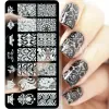 Art 5 Sheets Lace Flowers Play Sttaming Plates Mandala Mandala Heysric Nail Art Stamp Templates Polish Printing Stencils Manicure Tools