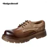 Chaussures décontractées dans les couleurs mixtes mixtes de cow-boy de l'ouest masculin American Handmade Big Toe en cuir authentique oxfords mûr homme