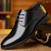 Dress Shoes Men's Breathable Leather Black Soft Bottom Man Business Formal Wear Large Size Casual