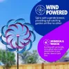 Garden Wind Spinner Purple and Blue Stake Double Powered Metal Outdoor Decor 240425