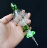 Kit de collecteur de nectar fumeur avec pointe en titane 14 mm quartz joint d'ongle inversé mini tuyau de verre dab paille zz