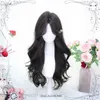 Cos Bosss Hair Womens Lolita Full Simulation Head Long Set Black Curly Tea Wig