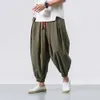 Pantaloni da uomo Nuovi uomini di grandi dimensioni pantaloni harem sciolto in stile cinese in stile cinese e pantaloni di lino joggers pantaloni casual di alta qualità uomini d240425