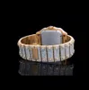 Moissanite Watch Full Iced Out Moissanite Diamond Men tittar på automatisk rörelse rostfritt stål Moissanite Studded Diamond Watch