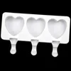 Glassverktyg 3-kammare Love Cat Claw Mold Food Grade Silicone Heart Shaped DIY Chocolate Baking Pudding Kök Tillbehör Q2404251