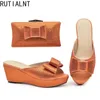 Dress Shoes Fashion African Special Materials High Heels 8 CM Shoe And Matching Bag Set Nigerian Women To Match For Party