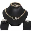 Afrikaanse sieraden set voor vrouwen hart ketting set bruiloft sieraden sets oorbellen xoxo ketting armbanden geschenken 2106192630