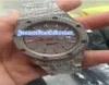 Trendy men039s diamond watches silver iced diamond fashion watches popular hip hop rap style automatic mechanical watch6619954