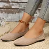 Pointed Toe Solid Womens Color Knitted Slip on Casual Breathable Ballet Flats Flat Shoes Women Loafers 240412 388e