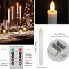 Velas cônicas sem chamas LED 6.5/11 Bateria operada por bateria Falsa Candlesticks Electric Long for Wedding Home Decor 240417