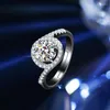 Anelli di cluster S925 Sterling Silver Mosan Diamond One