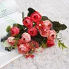 Decorative Flowers 5 Fork Small Tea Roses Flower Vases For Wedding Home Decoration Display Artificial Wholesale Scrapbooking Bridal Bouquet