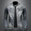 Men's Jackets American Retro Stand Collar Zipper Denim Jacket Fashion Loose Casual Large Size Cycling Motorcycle Male Clothes