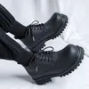 Casual Shoes Hight Quality 2024 S/A British Style Ground Leather For Men's Black Hombre Daily Dress Height Increasing