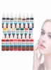 Permanent Makeup Ink Eyebrow Tattoo Ink Set 15 ml 23 färger Lip Microblading Pigment Professional Tattoo Supplies1335140