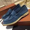 Loro piano lp outono 2023 slip-on de primavera e sapato de homens genuínos de fundo liso britânico grande deslizamento confortável em sapatos preguiçosos Sapatos únicos Penny F242