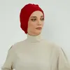 Hidżabs zwykły muzułmanin instant turban hat wewnętrzny hidżabs czapki kobiety islamska bandana bonnet Indie kapelusze żeńskie turban turbante mujer kwiat D240425