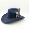 Chaps à bord large chapeau seau cowboy chapeau femme western cowboy chapeau nouvel homme gentleman jazz cowboy crâne d'eau diamant tissu patch larges avis de bille