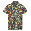Men's Casual Shirts Banana Orange Dragon Fruit Pattern Shirt Men 3D Print Hawaiian Shirts Tops Summer Beach Short Sleeve Button Lapel Aloha Blouse 240424