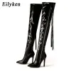 Bottes Eilyken Fashion Femmes Over the Knee Boots High Heels Chaussures sexy Toed Zipper Hiver Long Botas de Mujer