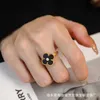 Seiko edycja oryginalny vancefe pierścień żółty zestaw z diamentami naturalny biały fritillaria Red Chalcedony moda Lucky Grass Net Ring